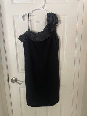 Beautiful Rickie Freeman Teri Jon Black One Shoulder Dress SIze 14